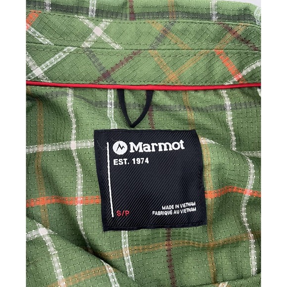 Marmot Small Syrocco SS UPF 25 Button Lightweight Hiking Camp Shirt Green NWT - Picture 5 of 8